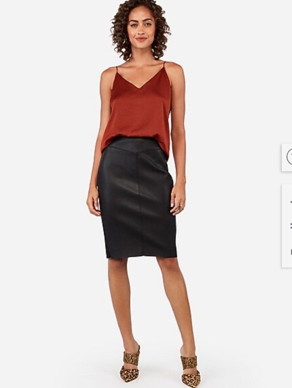 NWT Express Black Faux Leather Pencil Skirt - Size 8
